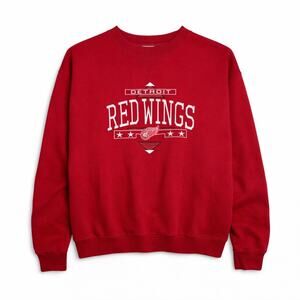 Vintage Detroit Red Wings Crewneck Sweatshirt XL NHL Hockey Graphic Red Pullover